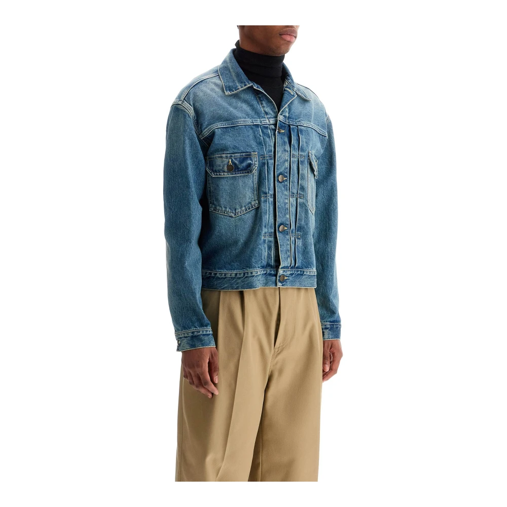 Maison Margiela Versleten Denim Boxy Cut Jas Blue Heren