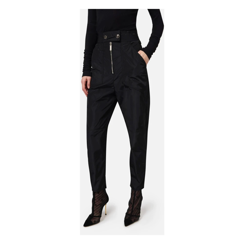 Elisabetta Franchi Cargo broek in zwart Black Dames