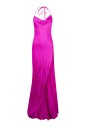 fuchsia-silk-satin-v-neck-dress