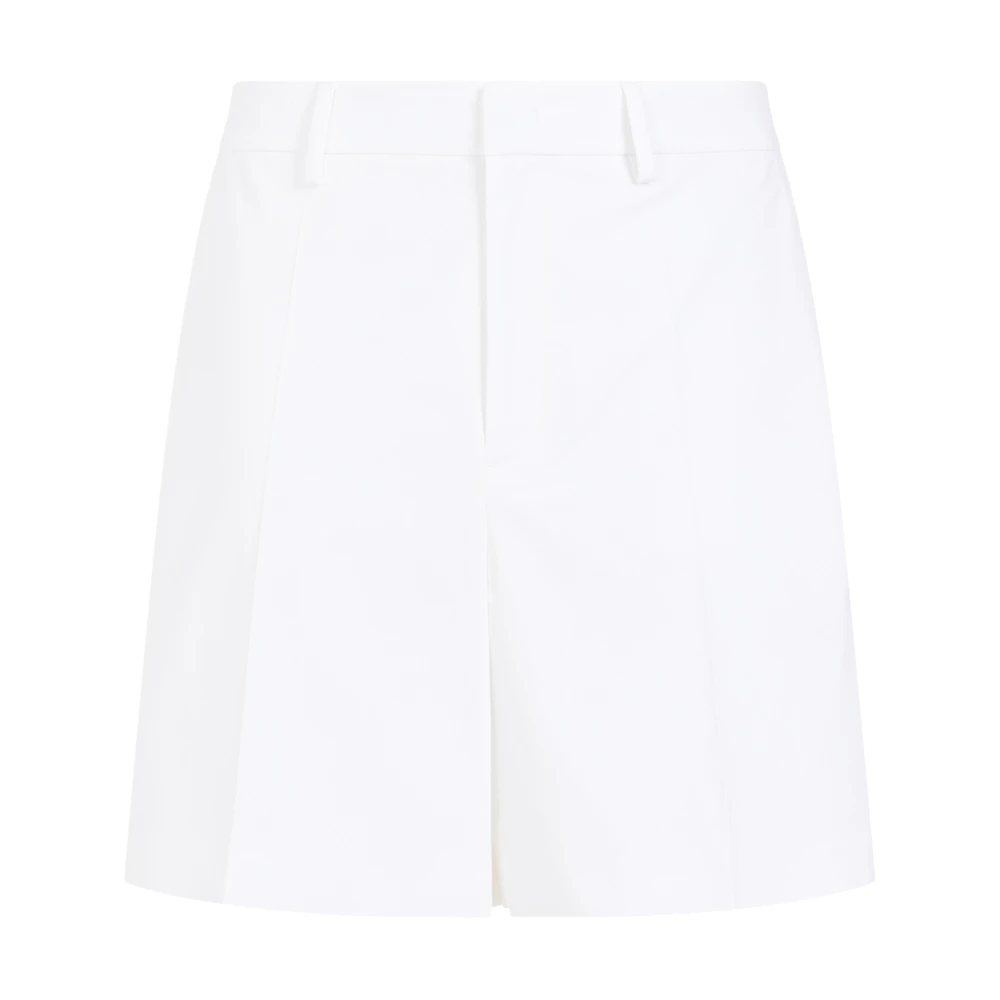Valentino Pressed-Crease Katoenen Shorts White Heren