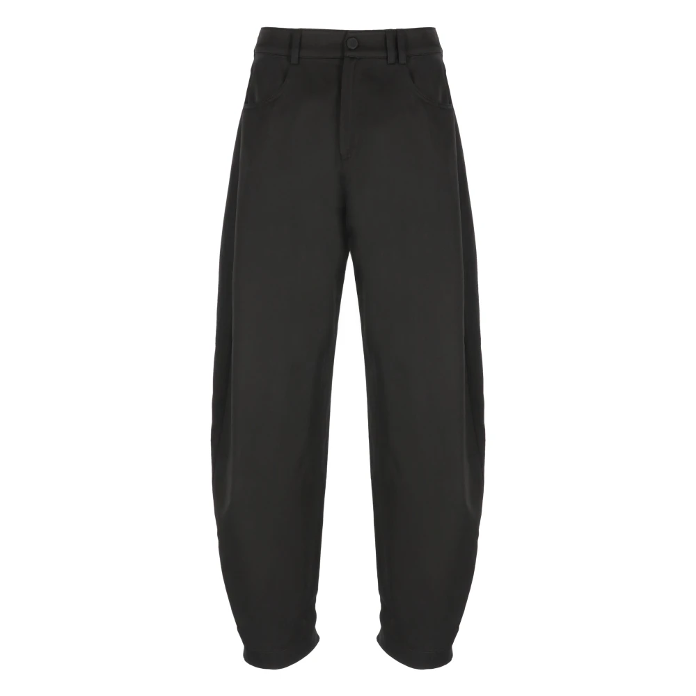 Pinko Zwarte Viscose Broek met Riemlussen Black Dames