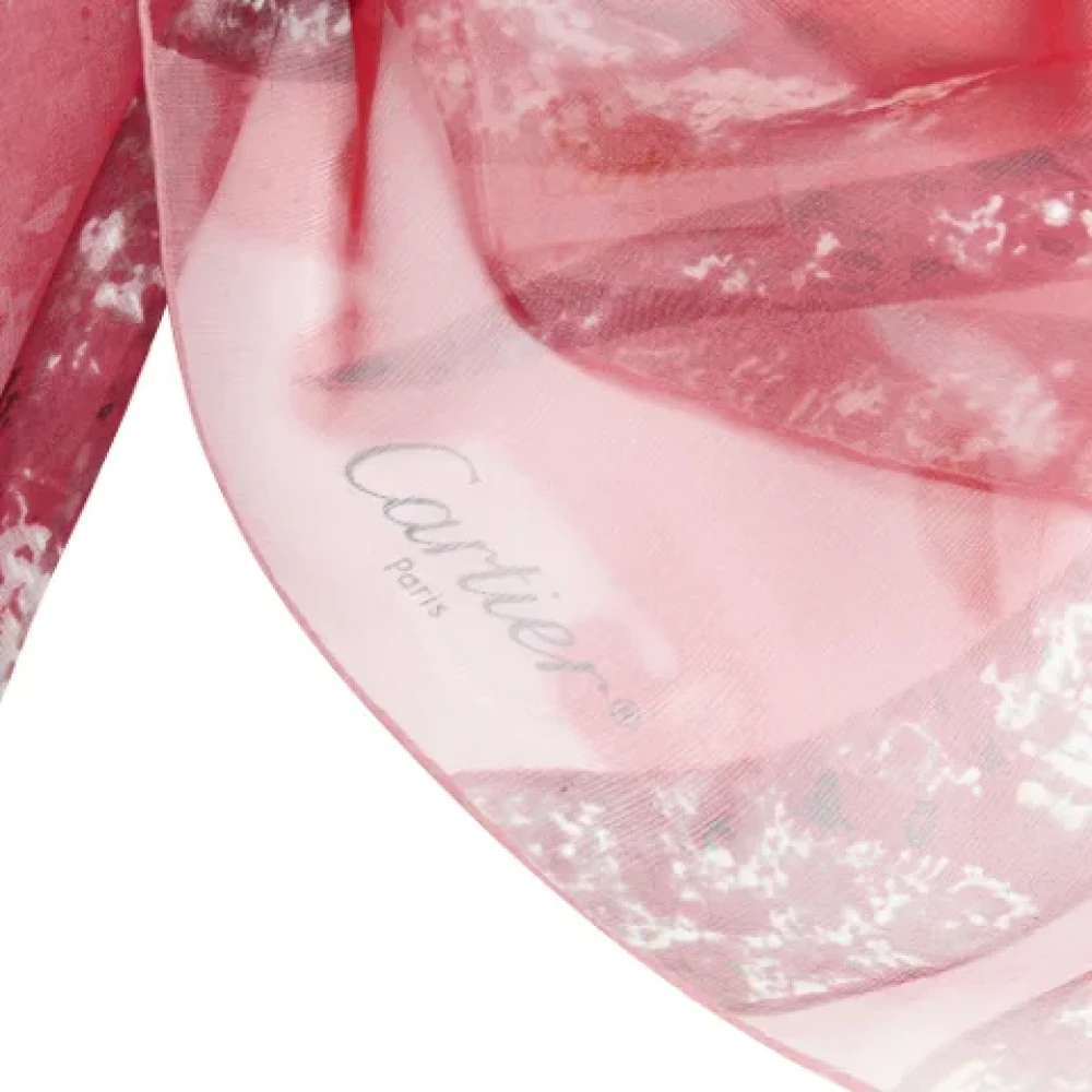 Cartier Vintage Pre-owned Silk scarves Red Dames