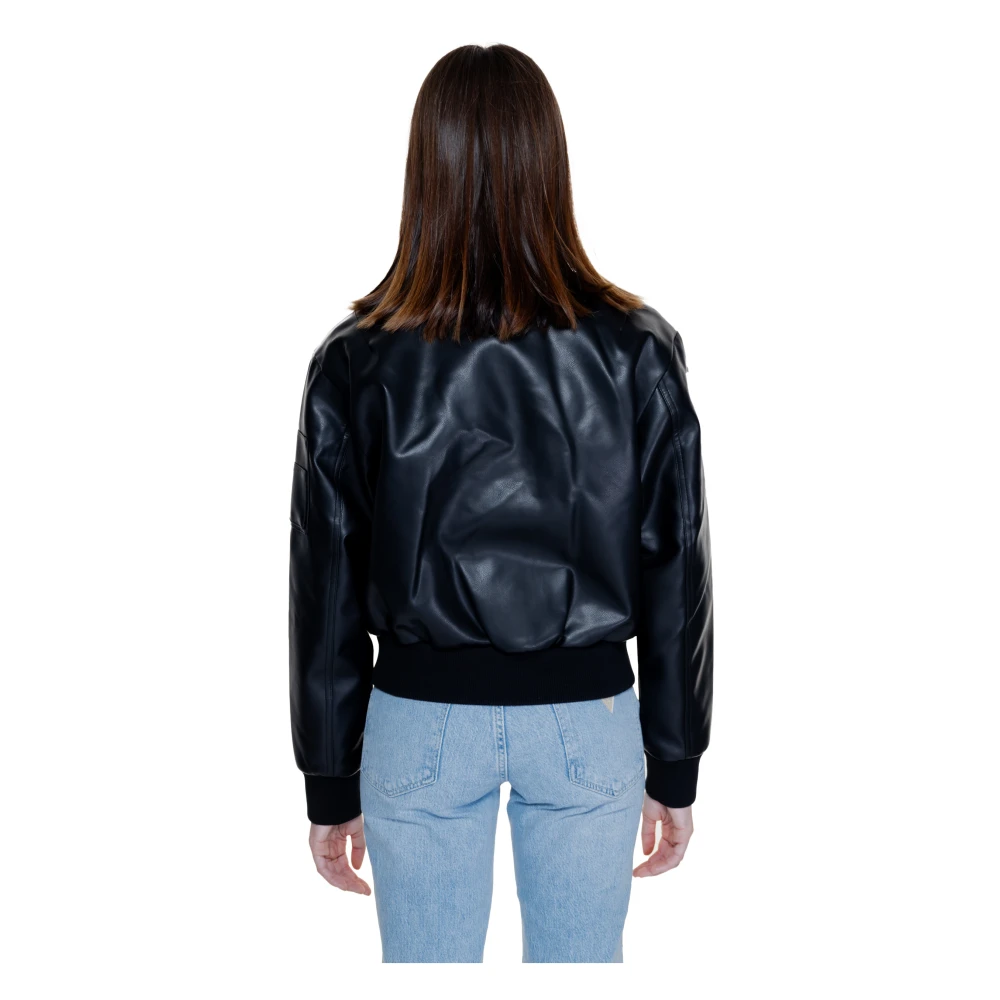Calvin Klein Jeans Imitatie Leren Bomberjack Vrouwen Black Dames