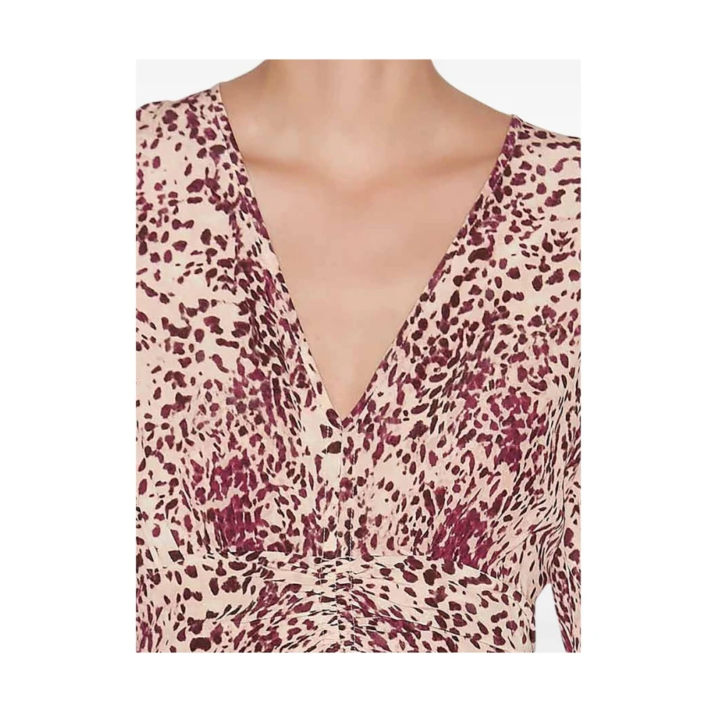 Isabel marant Paarse Abstracte Print V-Hals Jurk Multicolor Dames