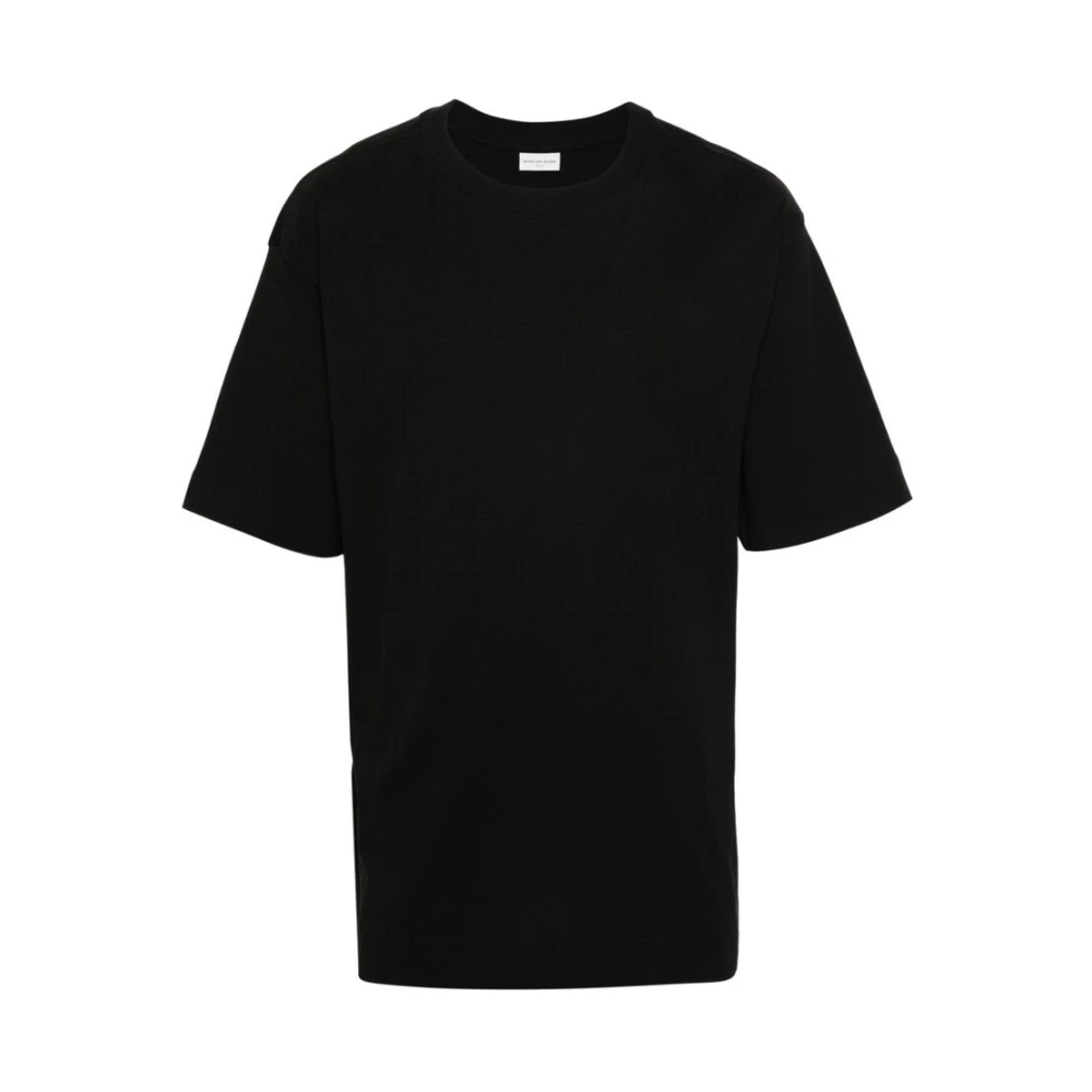 Dries Van Noten Zwarte Katoenen Stretch T-shirt Black Heren