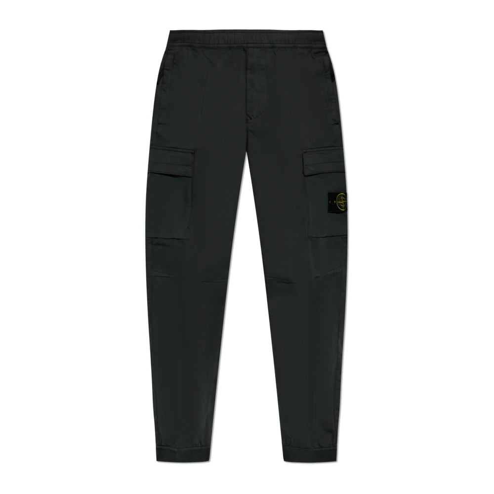 Stone Island Broek met logo Black Heren