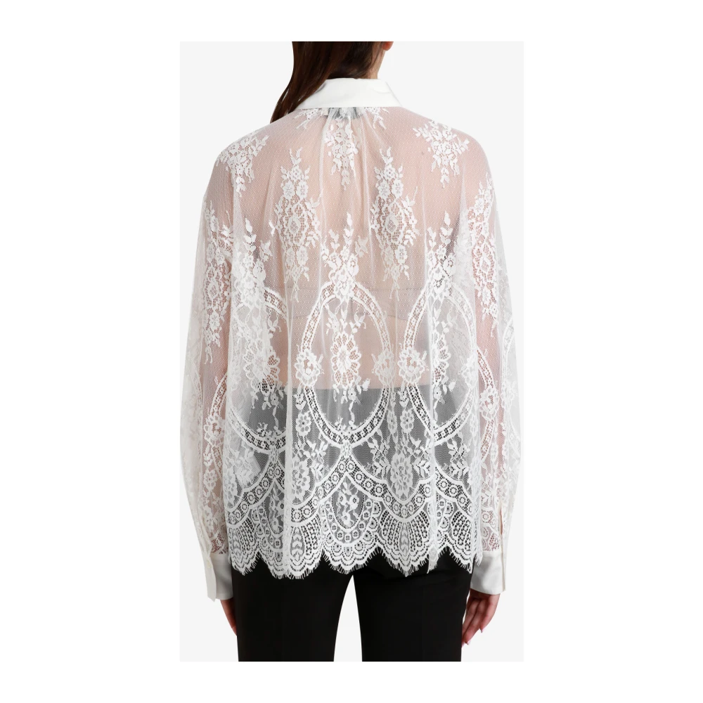 Aniye By Kanten Overhemd met Plastronplooien Beige Dames