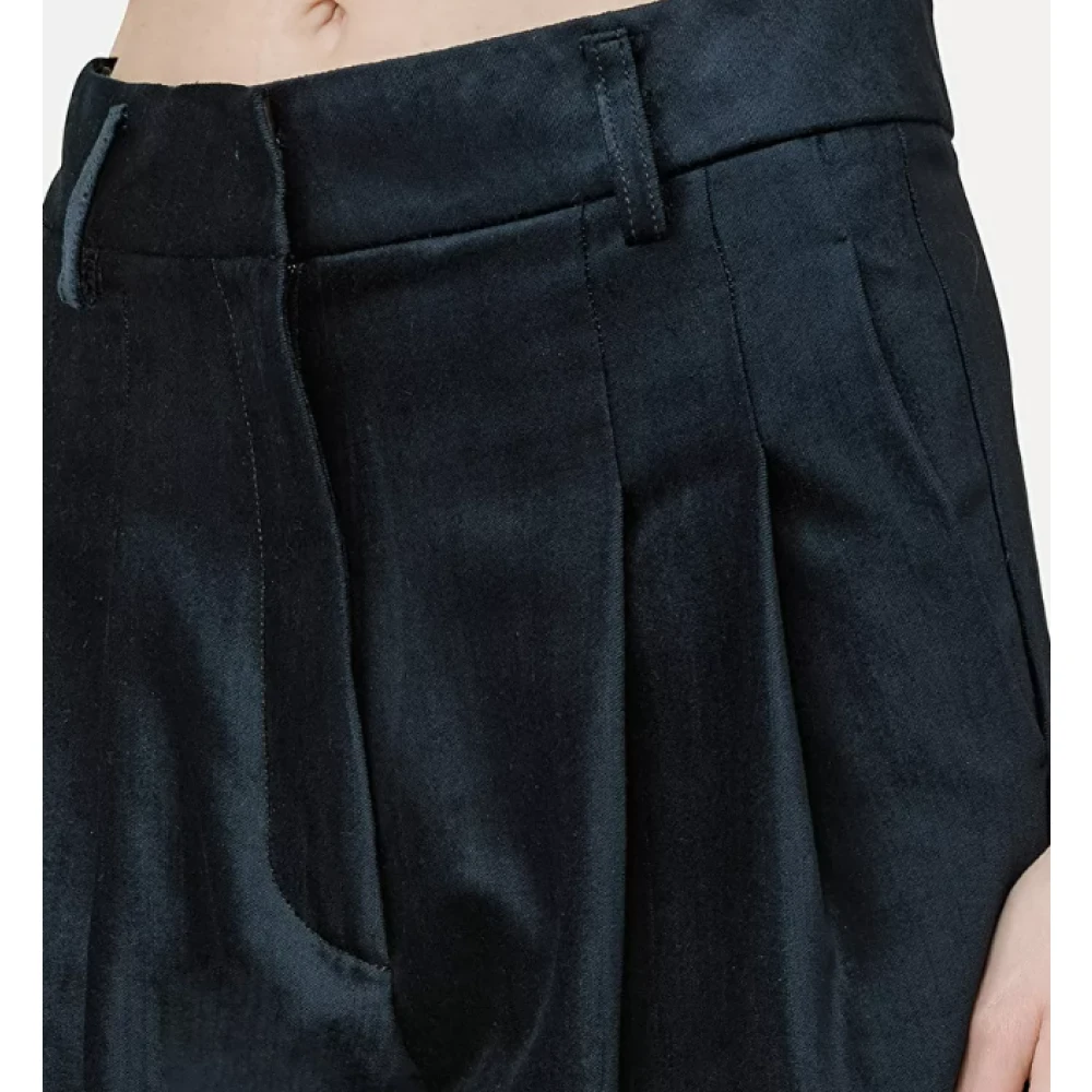Forte Blauwe Fluwelen Plooirok Blue Dames