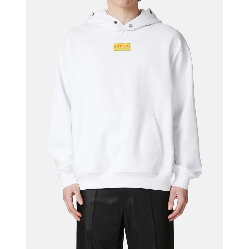 Iceberg Sweatshirt met capuchon en logo White Heren
