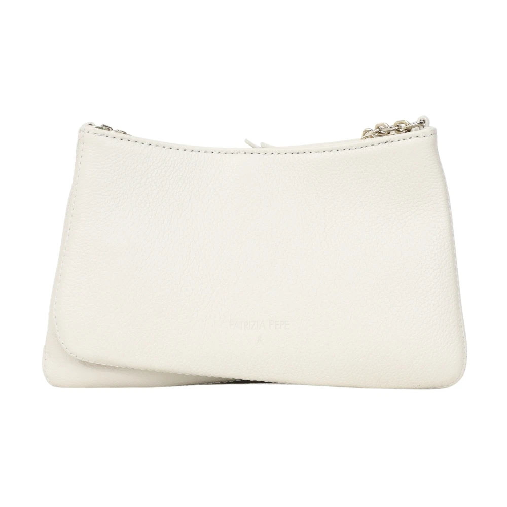 PATRIZIA PEPE Chique Witte Schoudertas Zwart Goud White Dames