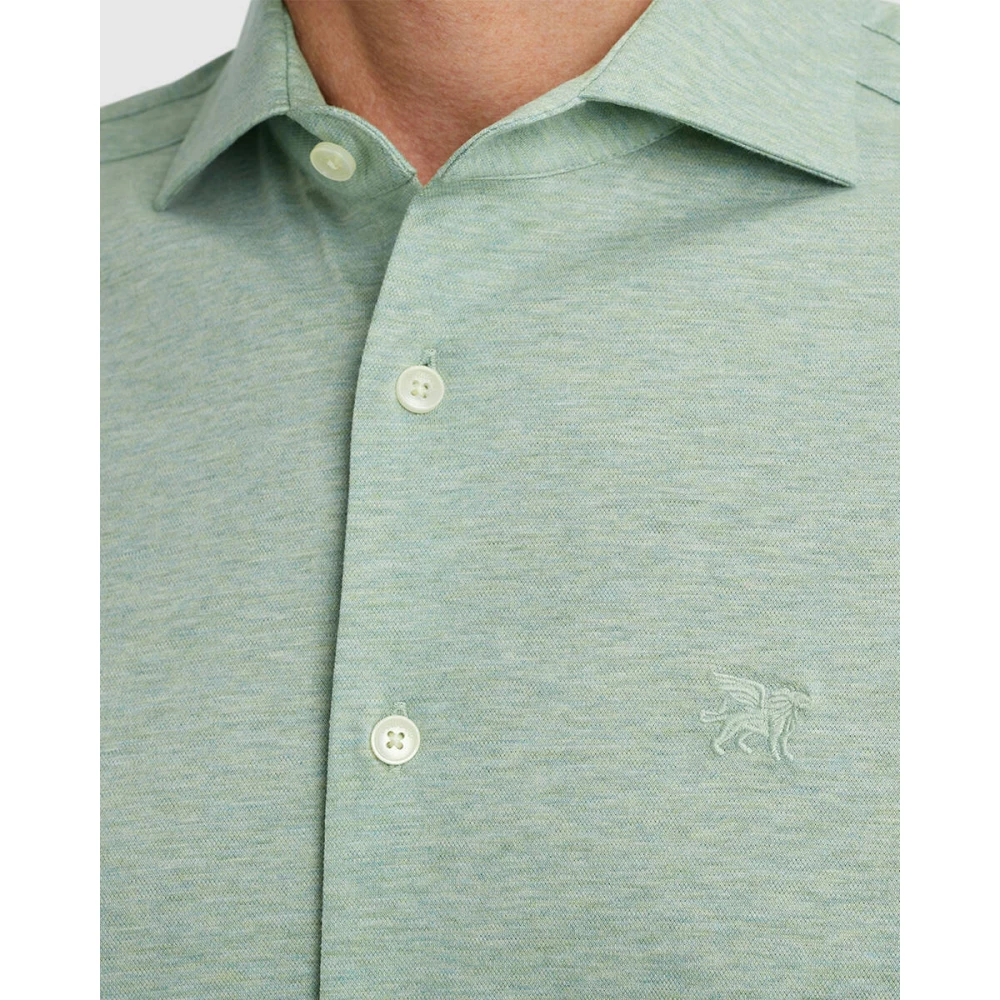 Vanguard Lange Mouw Pique Jersey Shirt Green Heren