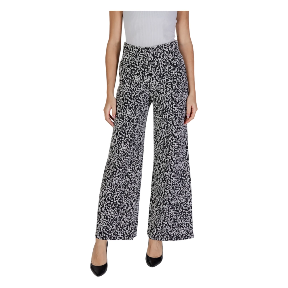 Ichi Zwarte High-Waisted Stretchbroek Herfst Winter Black Dames