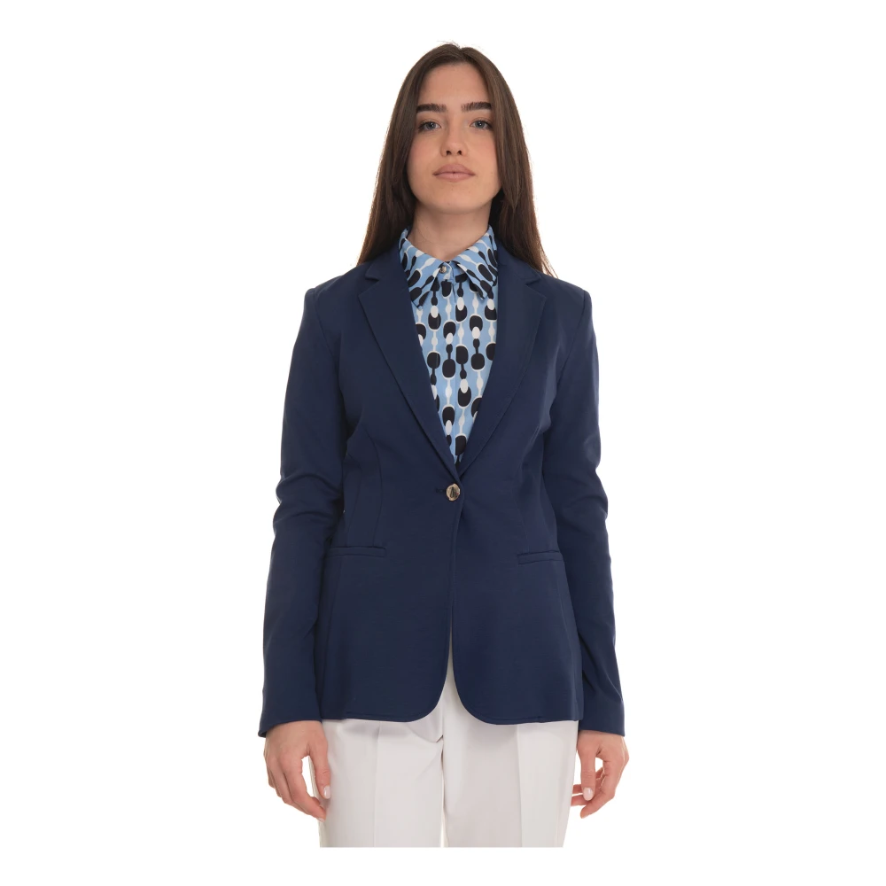 Pennyblack 1-Knoop Allegra Jersey Jas Blue Dames
