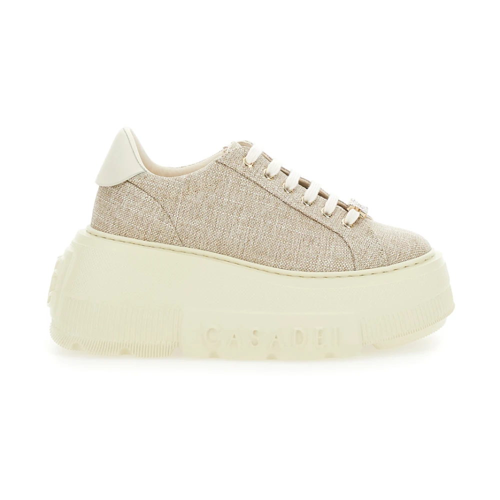 Casadei Chunky Oversize Sole Beige Sneakers Kvinna Beige, Dam