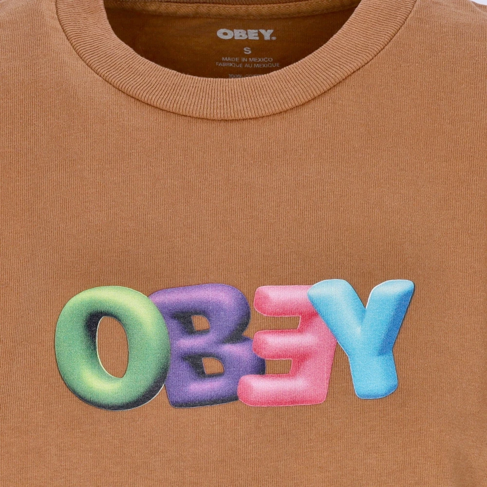 Obey Bruine Suiker Custom Crop Tee Brown Dames