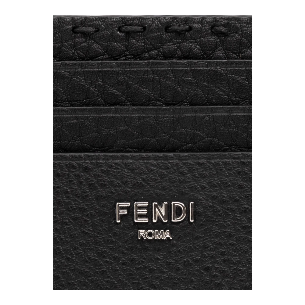 Fendi Leren kaarthouder Black Heren