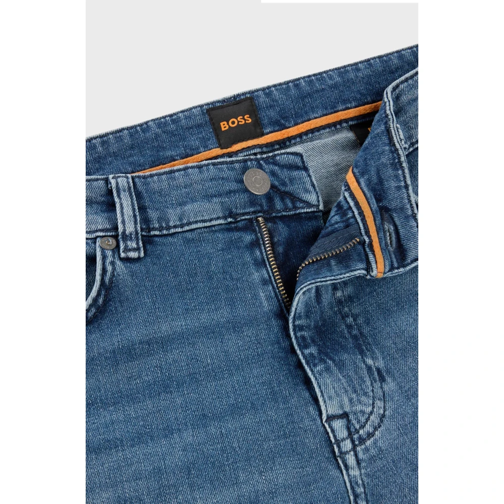 Hugo Boss Slim Fit Mid-Washed Jeans Blue Heren