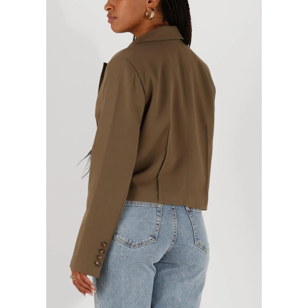 Y.A.S Korte Bruine Blazer voor Vrouwen Brown Dames