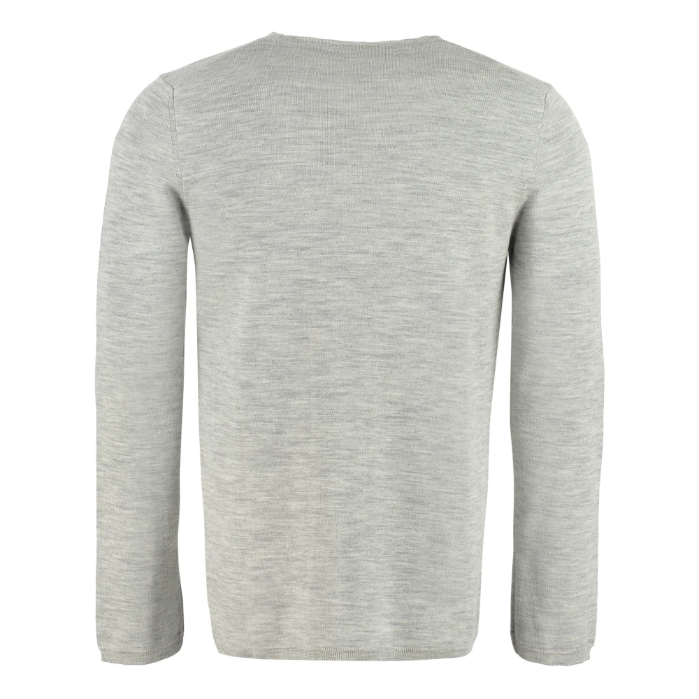 Comme des Garçons Geribbelde Crew-neck Sweater Gray Heren