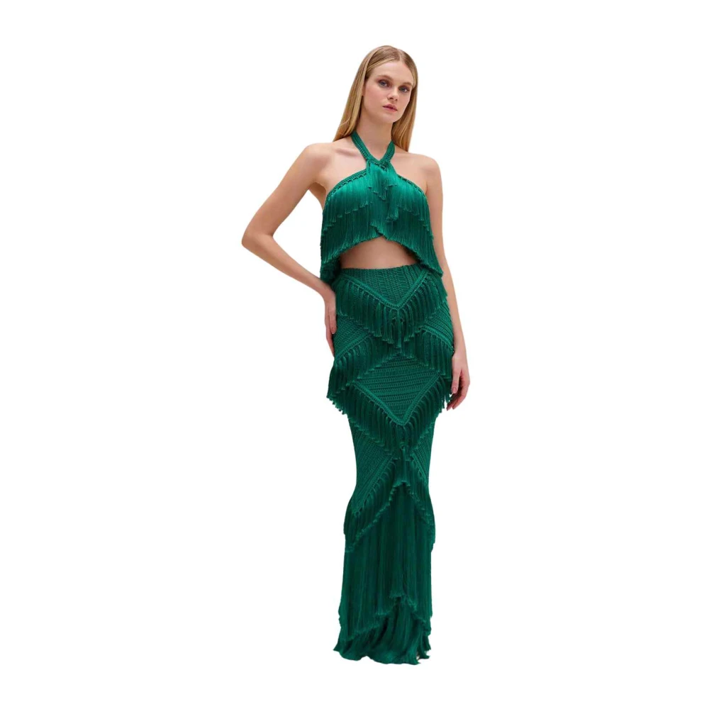Patbo Maxi Rok met Franje Green Dames
