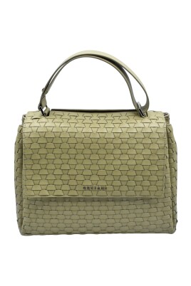 green-woven-leather-handbag