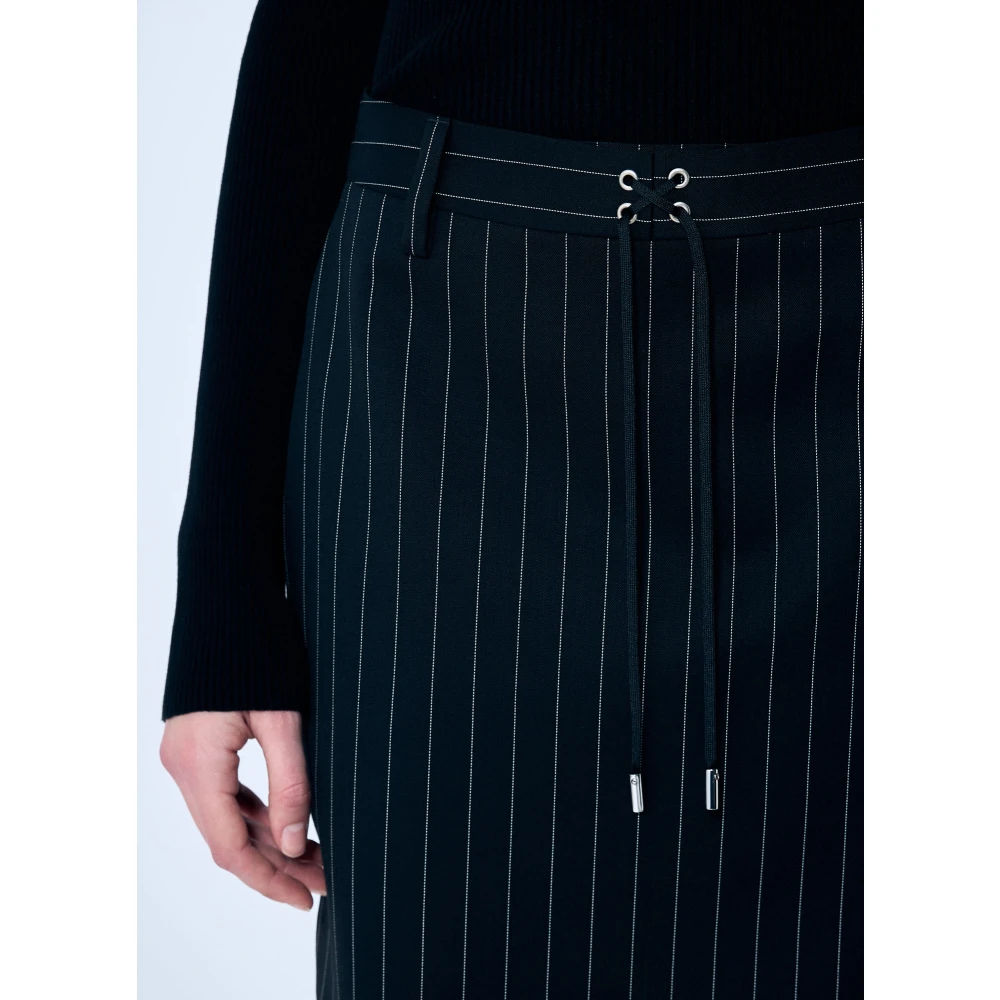 Jean Paul Gaultier Gestreepte Rok Overlay Pantalons Black Dames