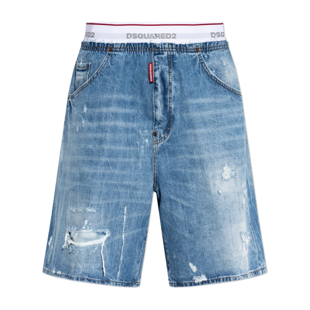 Dsquared2 Blue Vintage-Effect Denim Shorts - Male - Denim Shorts - M - Shorts