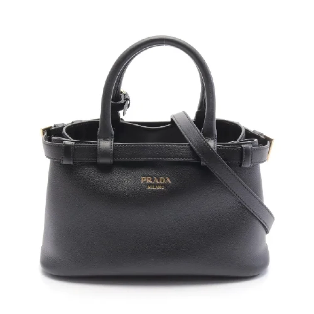 Prada Vintage Pre-owned Leather handbags Black Dames