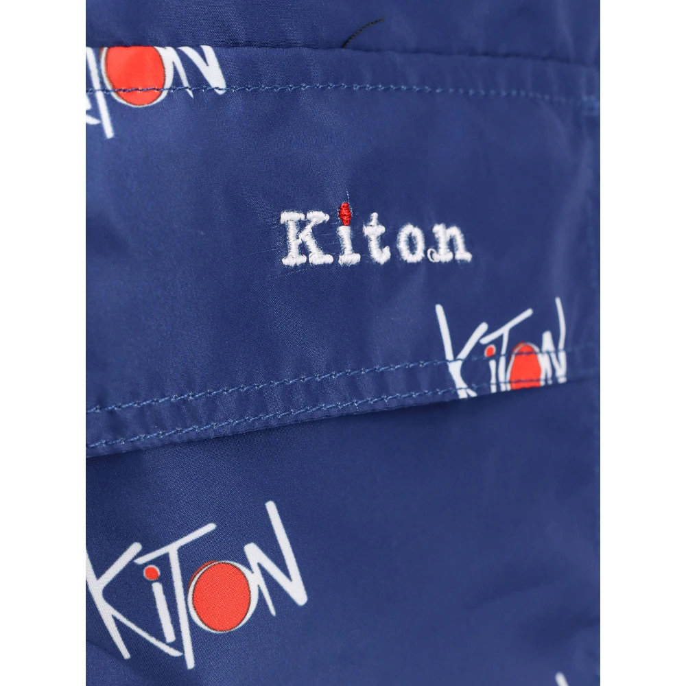Kiton Blauwe zwemkleding met elastische tailleband Blue Heren