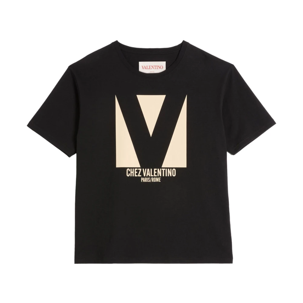 Valentino Garavani Casual katoenen T-shirt in zwart Black Heren