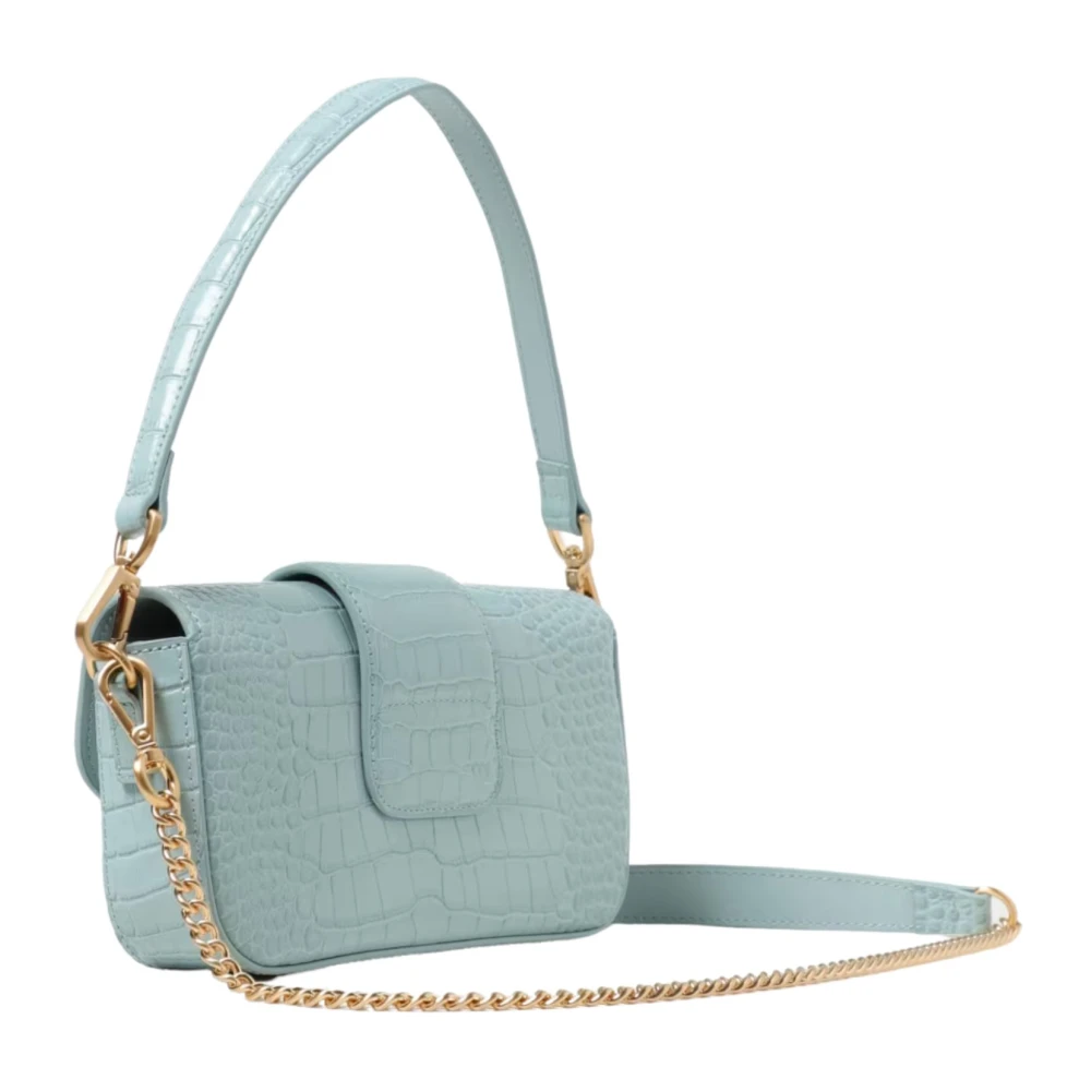 Twinset Lichtblauwe Krokodillenprint Leren Tas Blue Dames