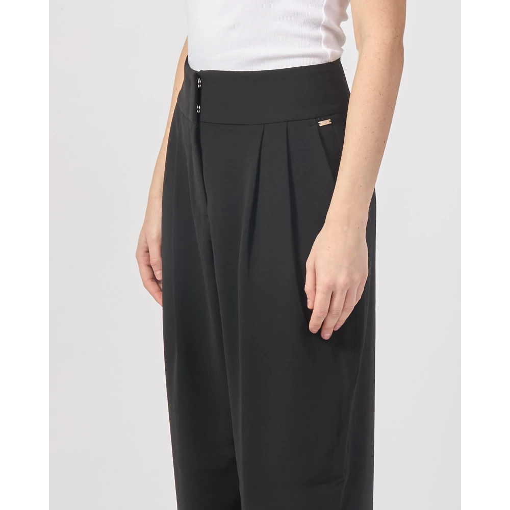 Armani Exchange Formele zwarte broek met hoge taille Black Dames