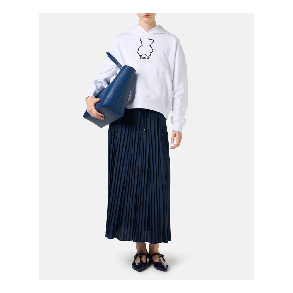 Iceberg Geknipte pasvorm hoodie van wit katoen White Dames