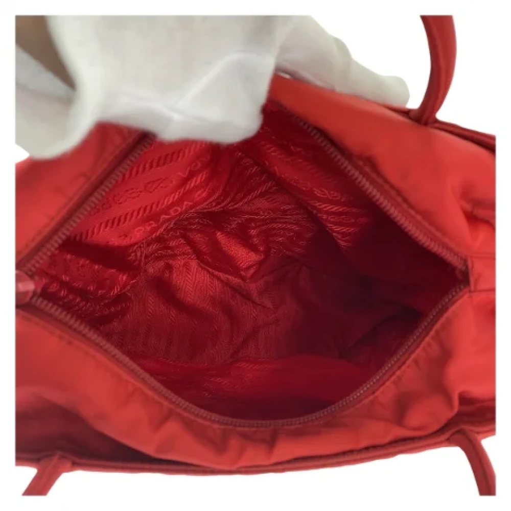 Prada Vintage Pre-owned Canvas totes Red Dames