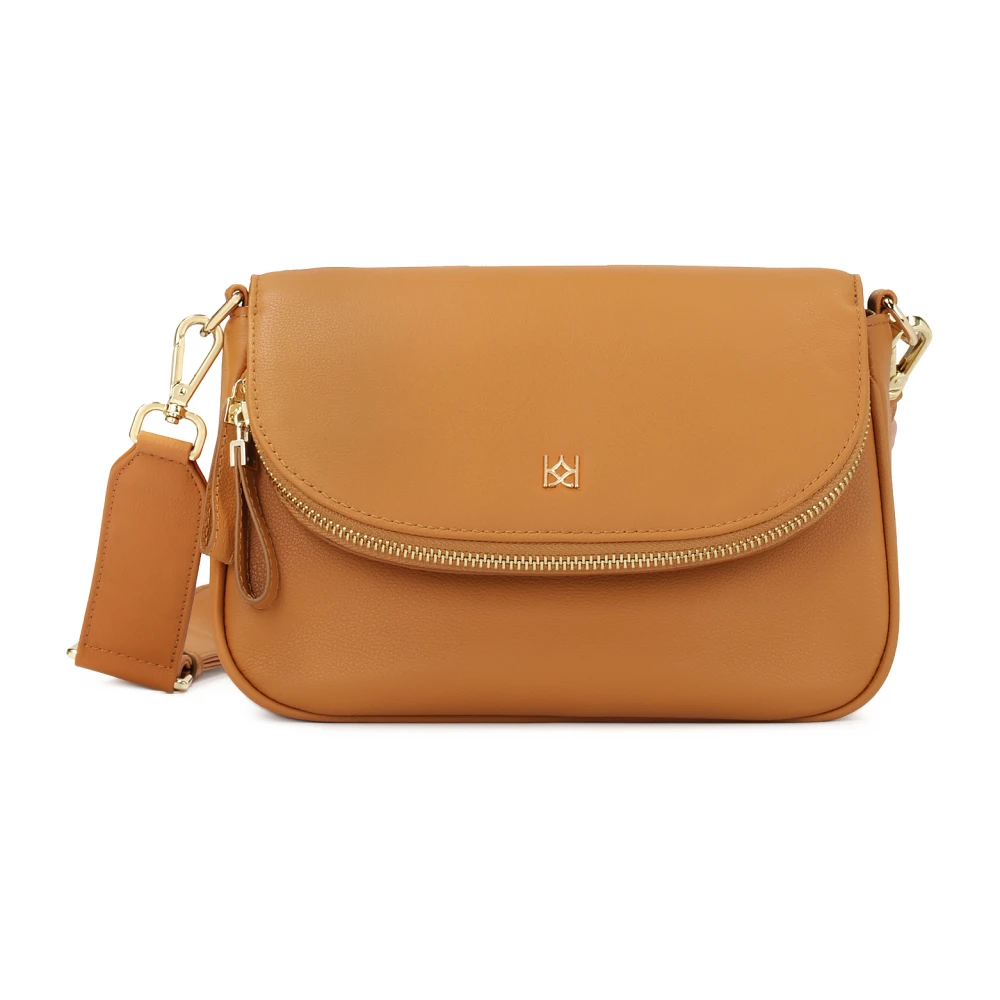 Kazar Kleine leren handtas op een brede band Brown Dames