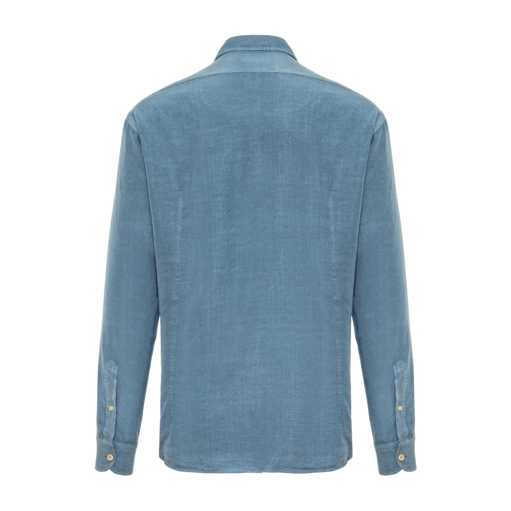 Boglioli Lyocell Shirt Blue Heren