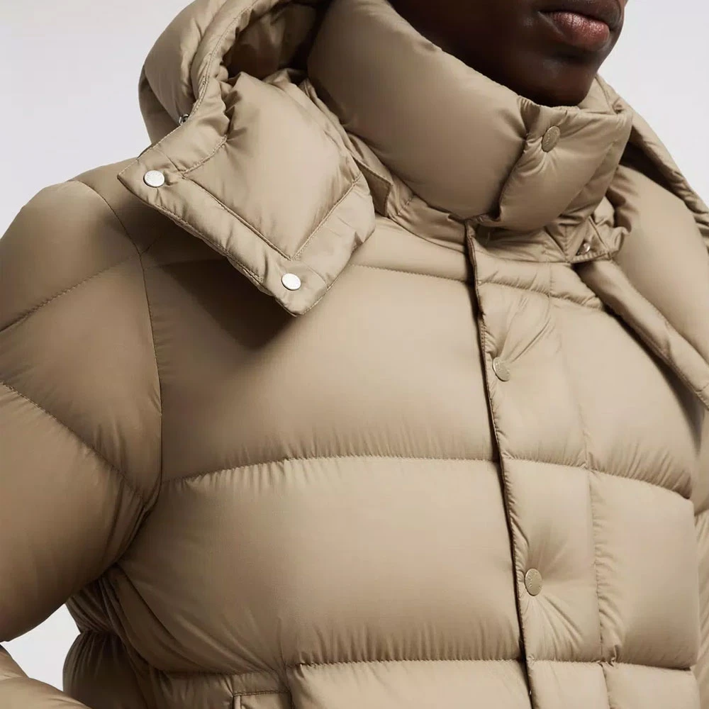 Moncler Korte donsjas met afneembare capuchon Brown Heren