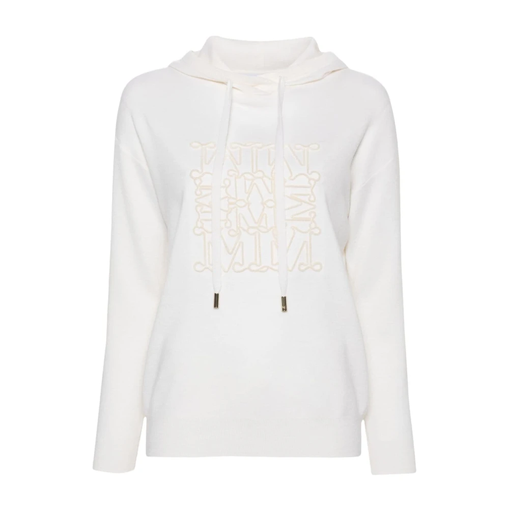 Max Mara Witte Wollen Hoodie White Dames