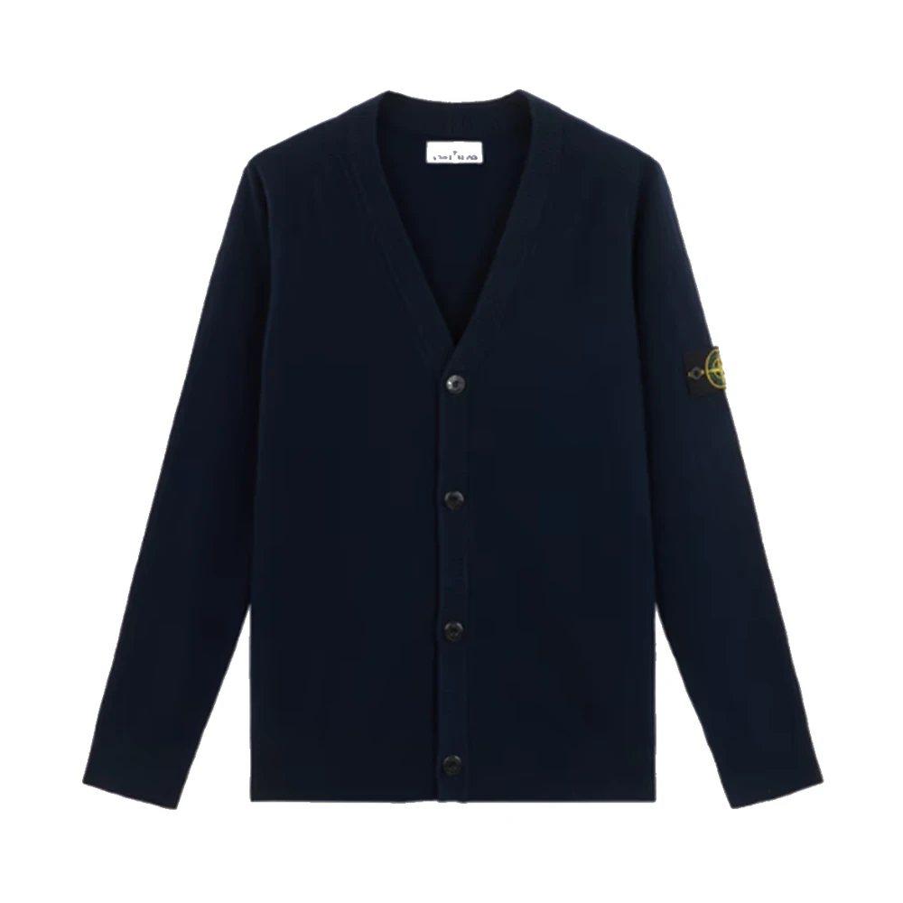 Stone Island Losse Knopen Vest in Blauw Blue Heren