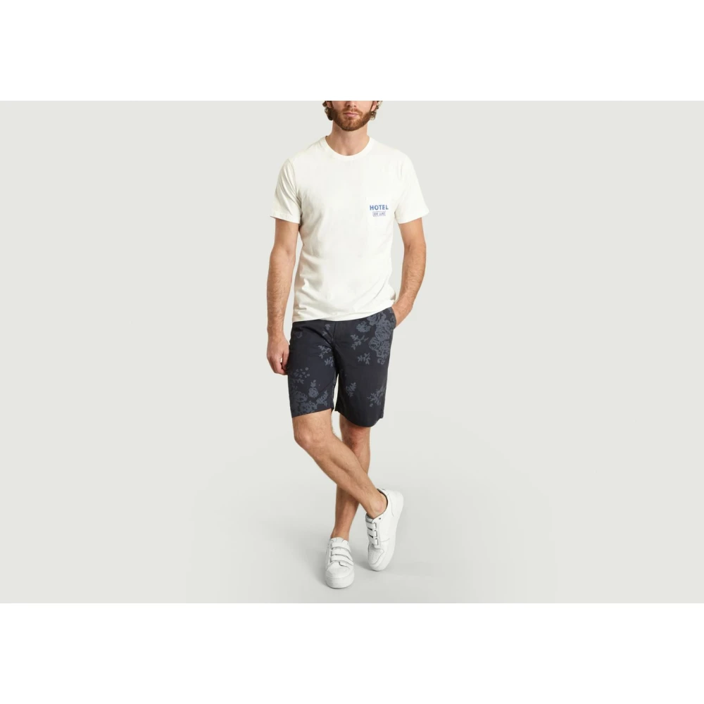 Universal Works Navy Blue Bloemenprint Shorts Blue Heren