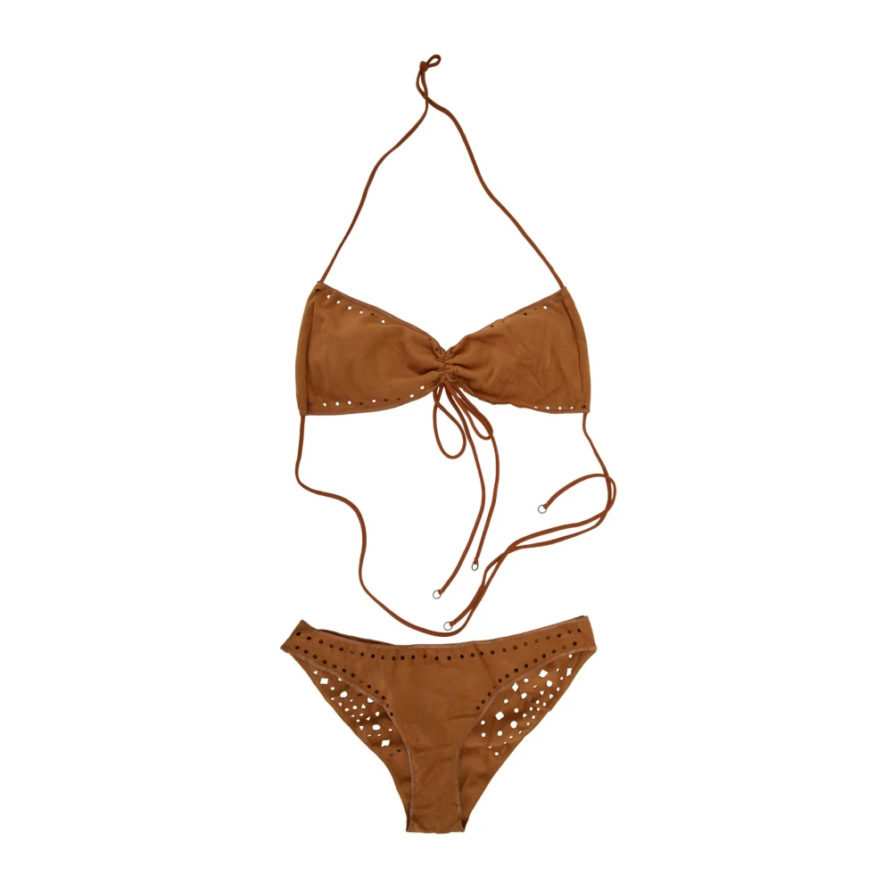 Me-Fui Women's Orange Bikinis, S, Lace Bikini Set