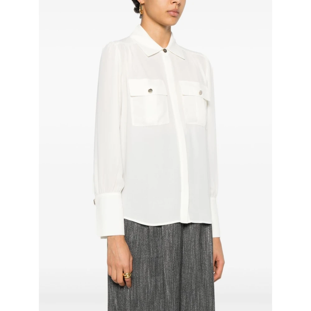 Liu Jo Witte Zak Knoop Shirt Aw24 White Dames