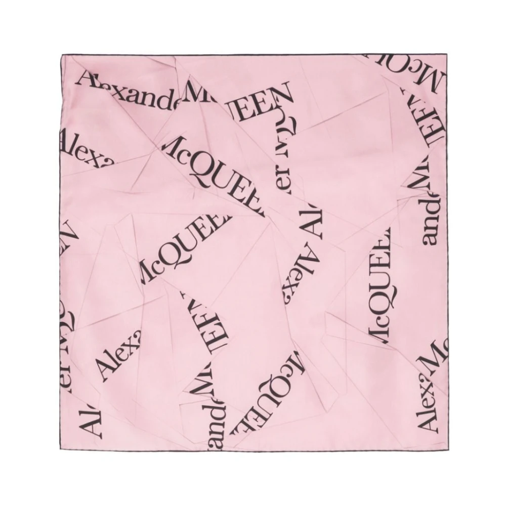 Alexander mcqueen Roze Zijden Sjaal met Logo Motief Pink Dames