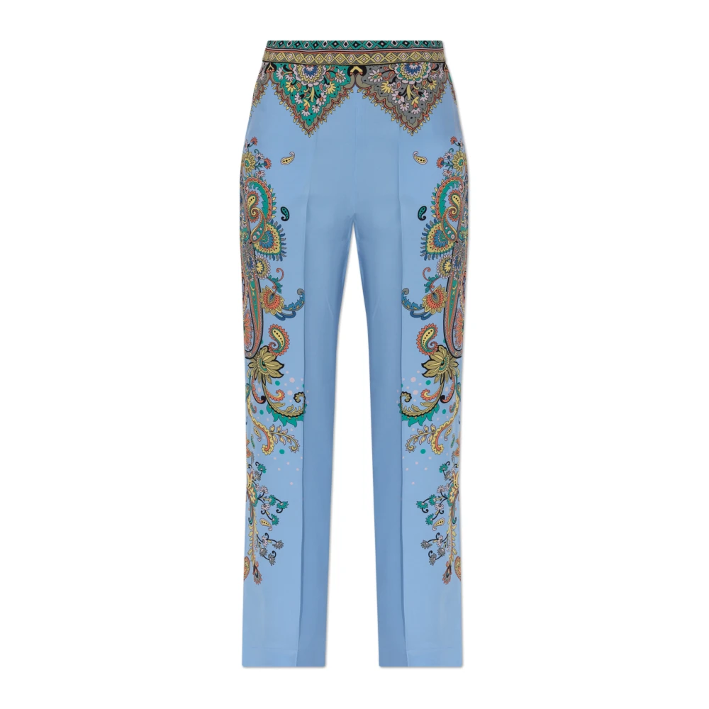 ETRO Zijden broek Blue Dames