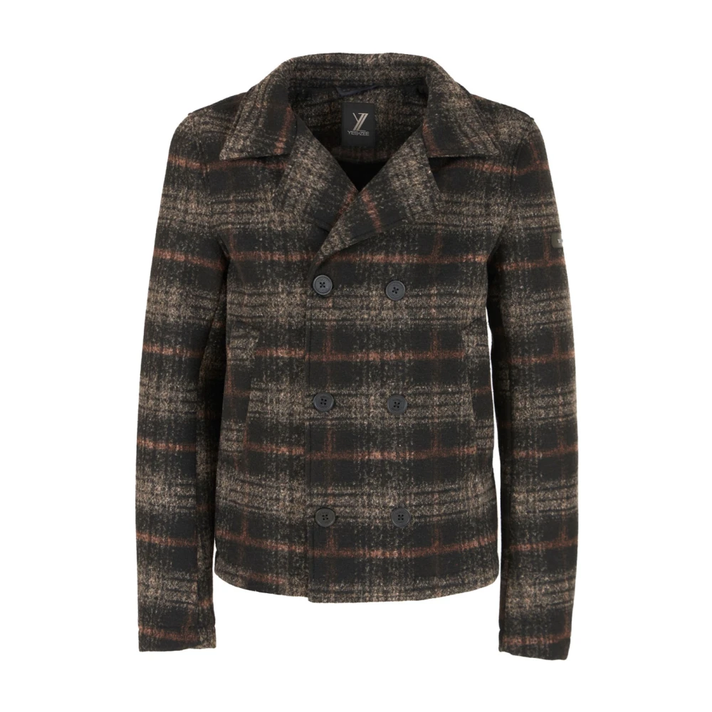 YES ZEE Bruine Winterjas Stijlvolle Mode Brown Heren