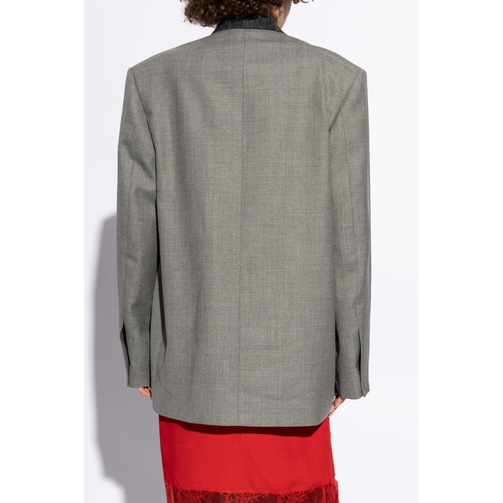 Moschino Double-breasted losvallende blazer Gray Dames
