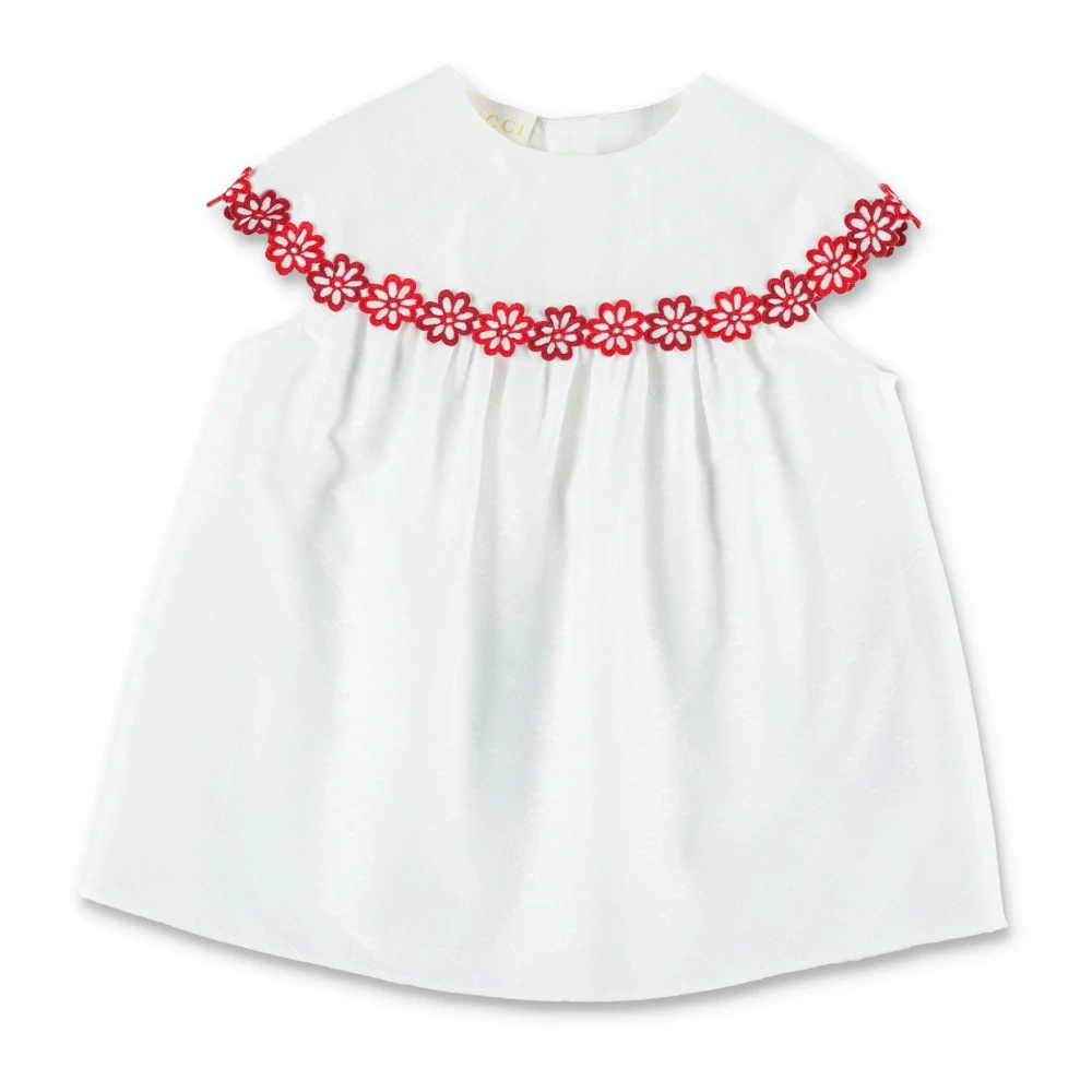 Gucci White Dresses, Female, 2 Y, Embroidered Cotton Dress