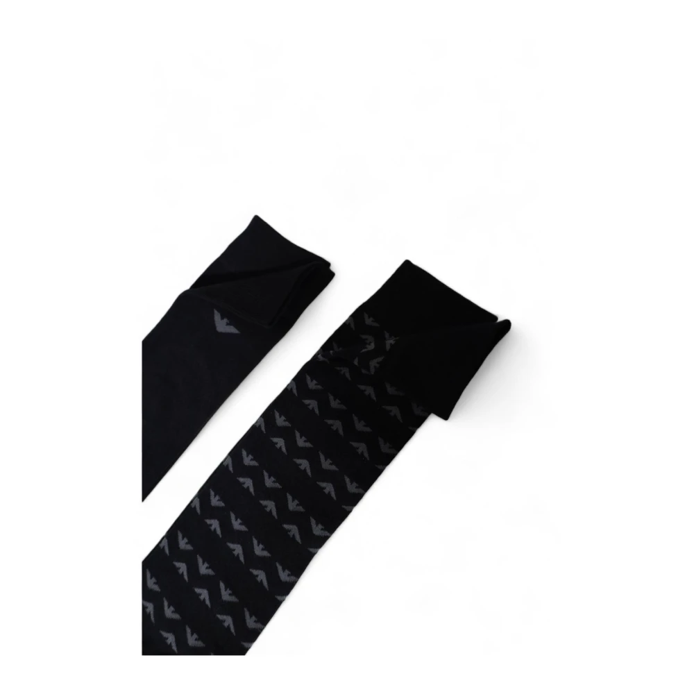 Emporio Armani Adelaar Logo Crew Sokken 2 Pack Black Heren