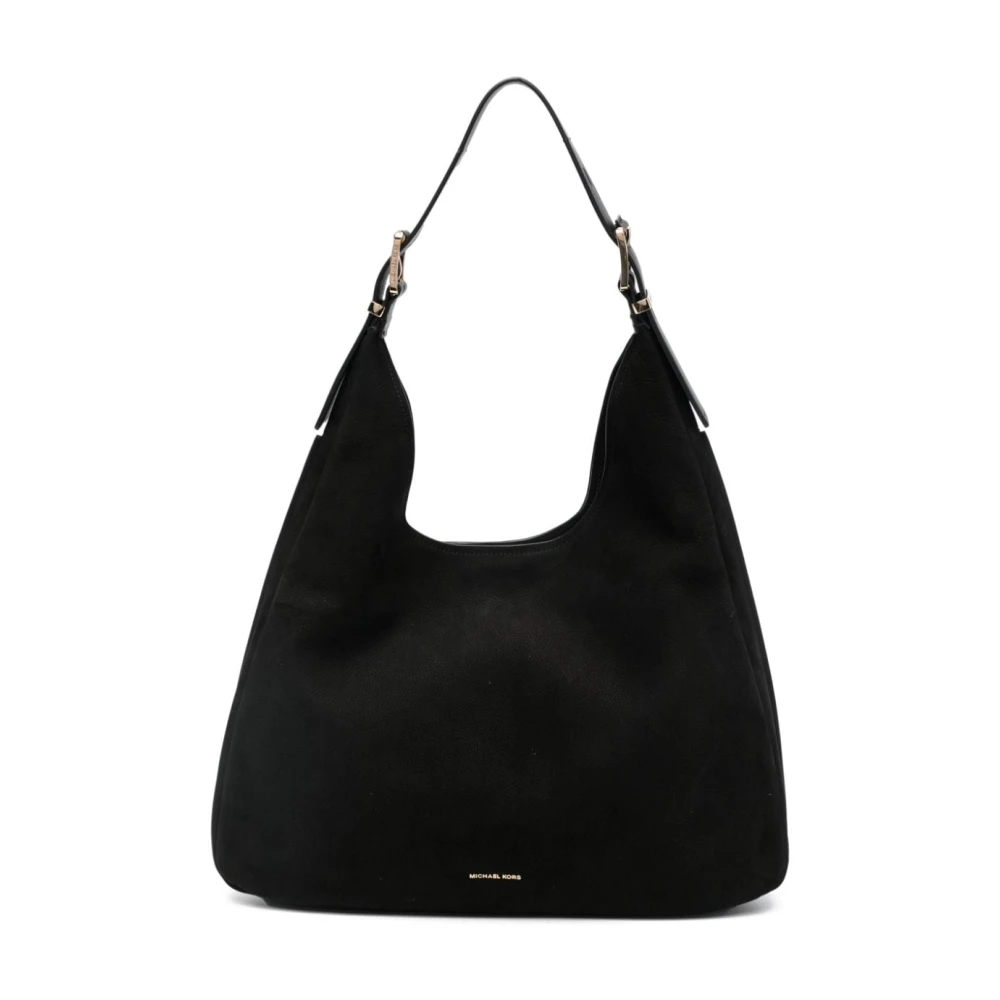 Michael Kors Stijlvolle Zwarte Nubuck Schoudertas Black Dames