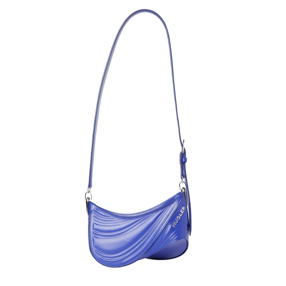 Mugler Spiral Curve Schoudertas Blue Dames